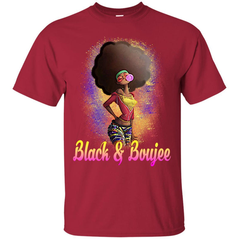 Black And Boujee Funny T-shirt For Melanin Popping Queens CustomCat