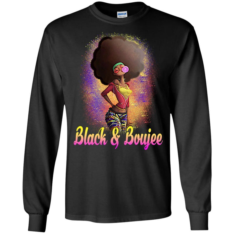 Black And Boujee Funny T-shirt For Melanin Popping Queens CustomCat