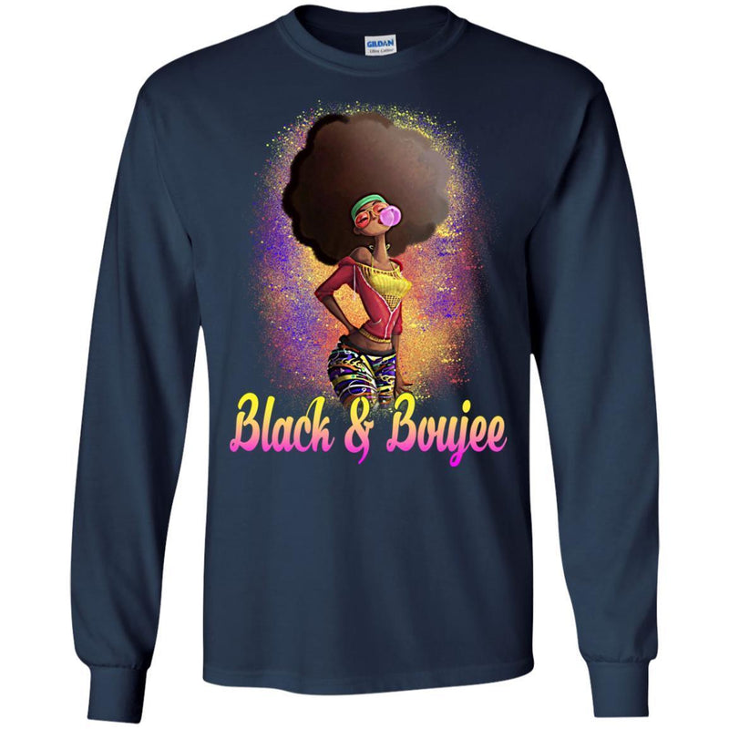 Black And Boujee Funny T-shirt For Melanin Popping Queens CustomCat