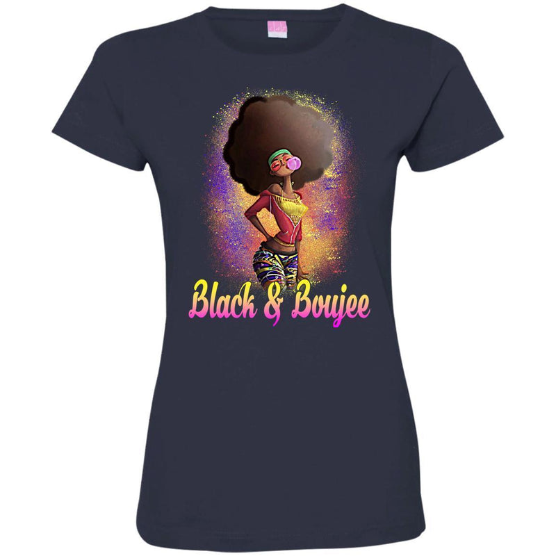 Black And Boujee Funny T-shirt For Melanin Popping Queens CustomCat