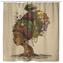 Black And Boujee Shower Curtains - African American Girl Art Shower Curtain For Bathroom Decor