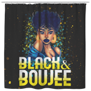 Black And Boujee Shower Curtains - African American Girl Shower Curtains For Bathroom Decor
