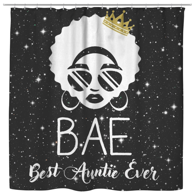 Black And Boujee Shower Curtains - BAE Best Auntie Ever for Women Africa Pride Shower Curtains For Bathroom