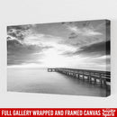 Black And White Ocean Dock Canvas For Living Room Decor Family - CANLA75 - CustomCat