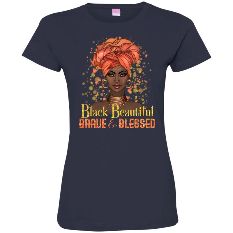 Black Beautiful Brave and Blessed Beautiful T-shirts for Black Girls CustomCat