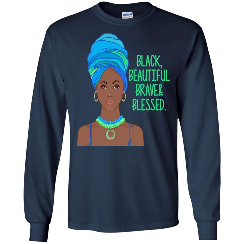 Black Beautiful Brave And Blessed Black History Month T-Shirt for Women African Pride Shirts CustomCat