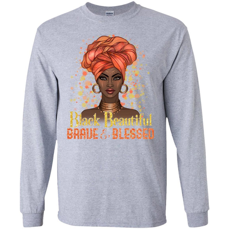 Black Beautiful Brave Blessed T-shirts CustomCat