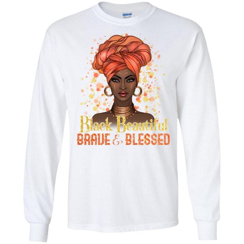 Black Beautiful Brave Blessed T-shirts CustomCat