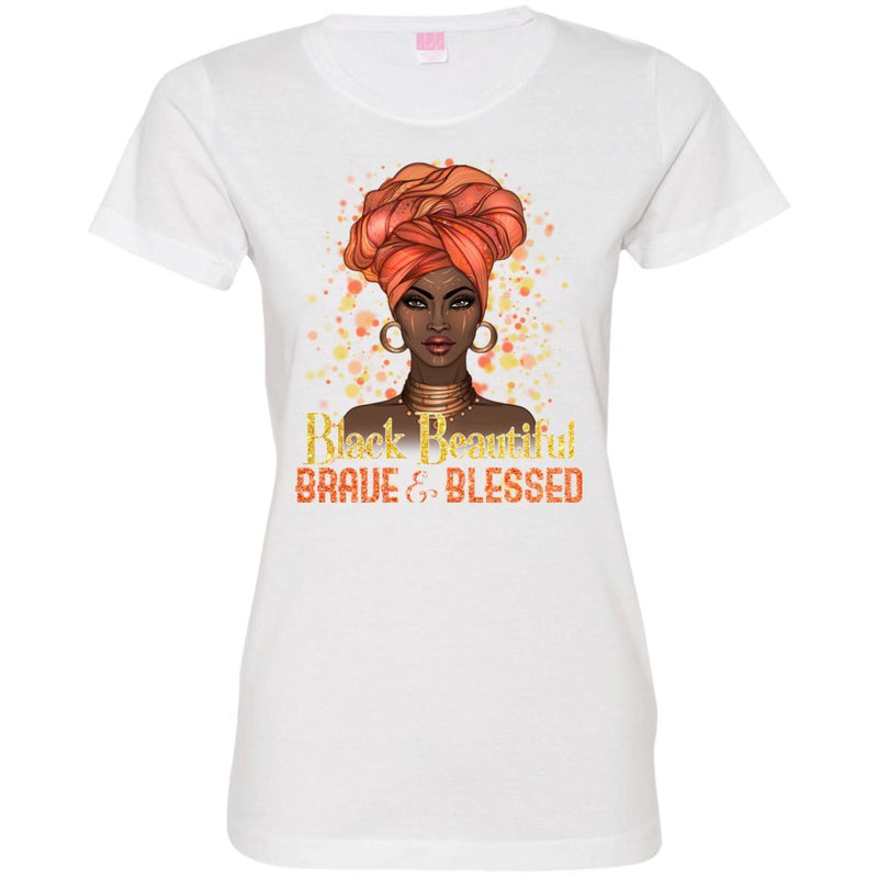 Black Beautiful Brave Blessed T-shirts CustomCat