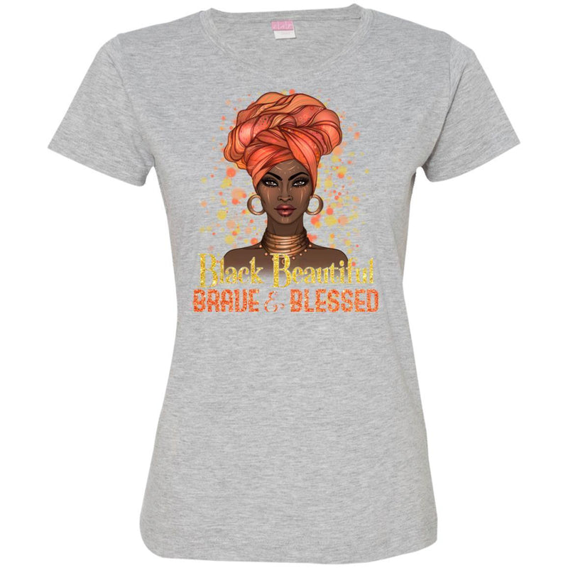 Black Beautiful Brave Blessed T-shirts CustomCat