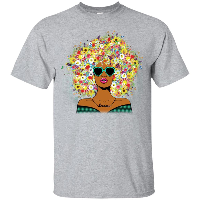 Black Girl Flower Girl T-shirt For Melanin Queens CustomCat