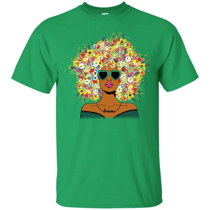 Black Girl Flower Girl T-shirt For Melanin Queens CustomCat