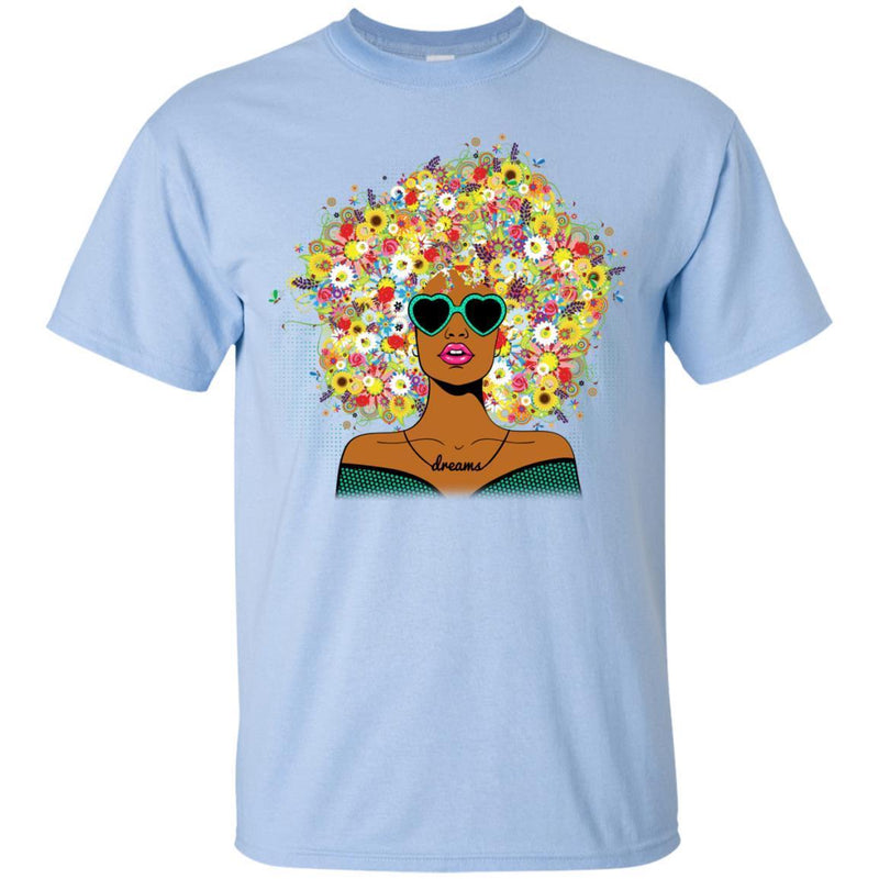 Black Girl Flower Girl T-shirt For Melanin Queens CustomCat