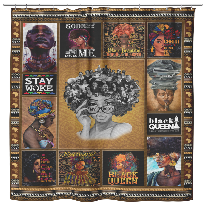 Black Girl My Roots African American Shower Curtains For Bathroom