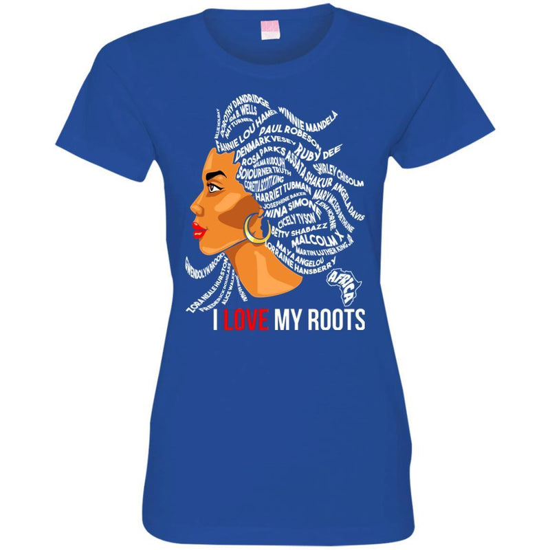 Black Girl T-Shirt I Love My Roots Patriotic Black History Month Natural Hair Afro African T-Shirt CustomCat