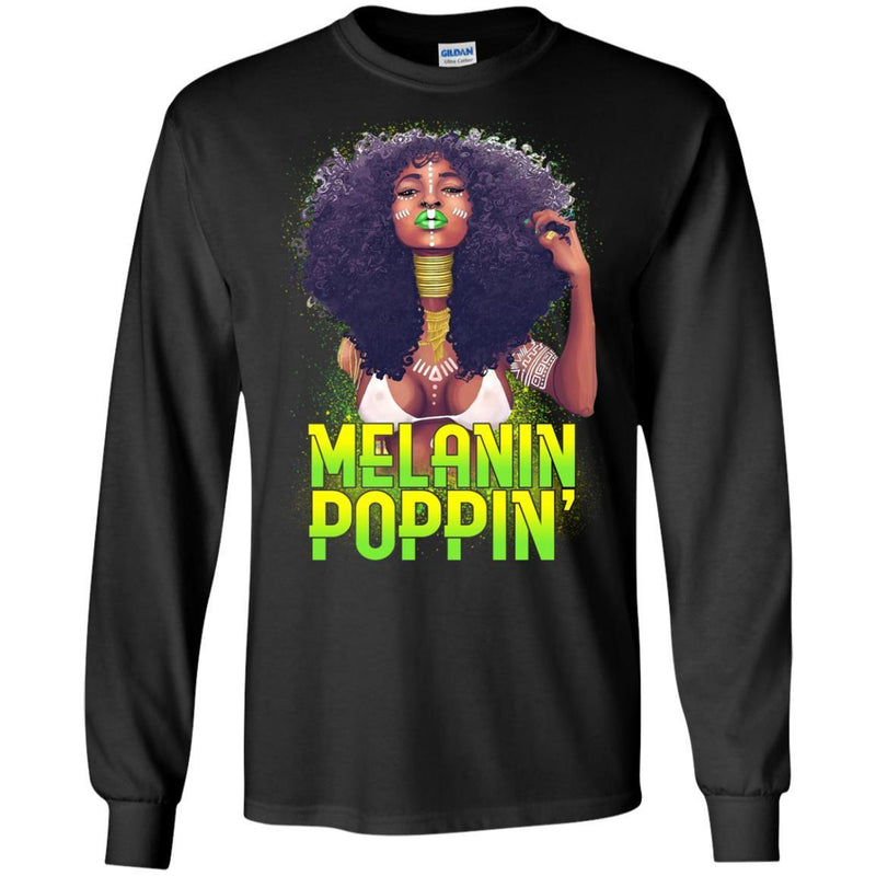 Black Girl T-Shirt Melanin Poppin Proud African American Woman Pride Tees Shirts CustomCat