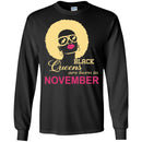 Black Queens Are Born In November Birthday T-Shirt for Black Women CustomCat