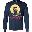 Black Queens Are Born In November Birthday T-Shirt for Black Women CustomCat