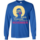 Black Queens Are Born In November Birthday T-Shirt for Black Women CustomCat