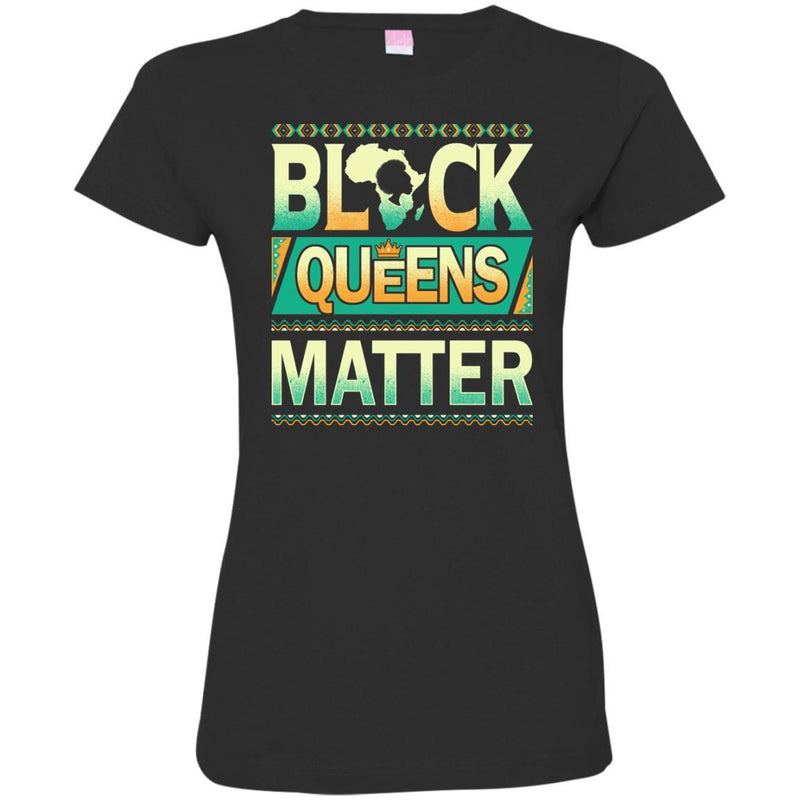 Black Queens Matter T-shirt For Black Girls African American Woman CustomCat