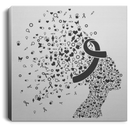 Black Ribbon Awareness Canvas - B.R.A.V.E. Black Ribbon Against Violence Canvas Wall Art Decor