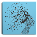 Black Ribbon Awareness Canvas - B.R.A.V.E. Black Ribbon Against Violence Canvas Wall Art Decor