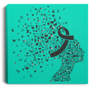 Black Ribbon Awareness Canvas - B.R.A.V.E. Black Ribbon Against Violence Canvas Wall Art Decor