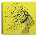 Black Ribbon Awareness Canvas - B.R.A.V.E. Black Ribbon Against Violence Canvas Wall Art Decor