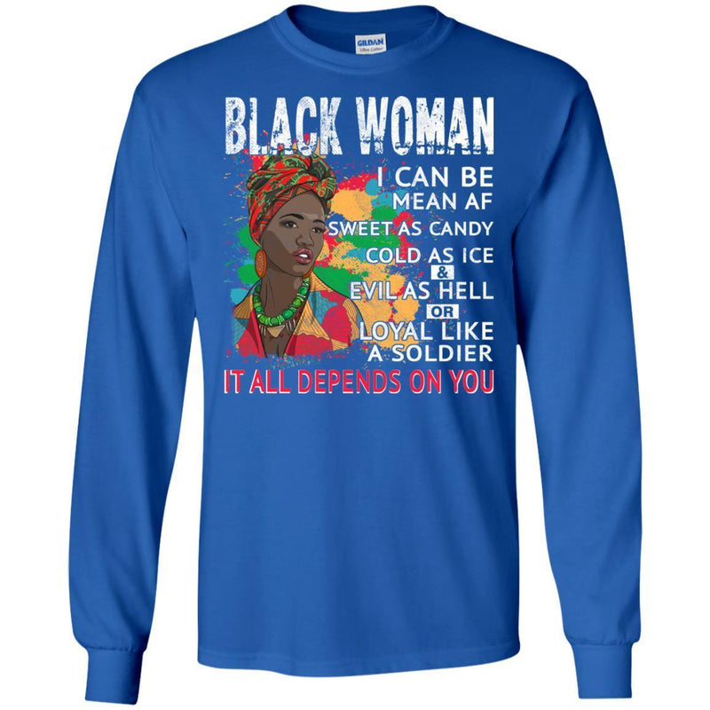 Black Woman It All Depends On You T-shirts CustomCat