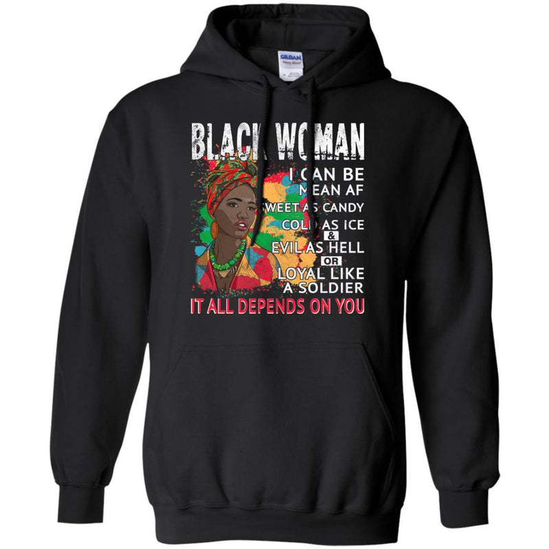 Black Woman It All Depends On You T-shirts CustomCat