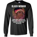 Black Woman Knows More Than She Says Thinks more than she speaks Funny T-shirts CustomCat