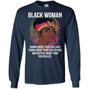 Black Woman Knows More Than She Says Thinks more than she speaks Funny T-shirts CustomCat