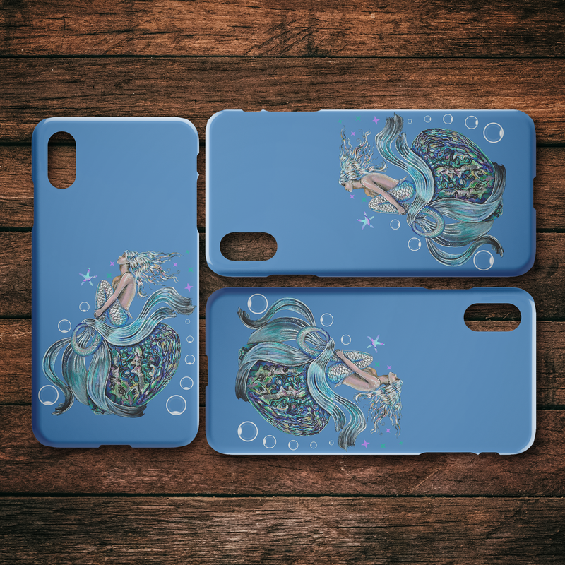 Blue Mermaid And Starfish Mermaid iPhone Case teelaunch