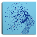 Blue Ribbon Awareness Canvas  - Acute Respiratory Distress Syndrome Awareness Canvas Wall Art Decor