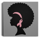 Breast Cancer Awareness Black Girl Canvas Wall Art Decor