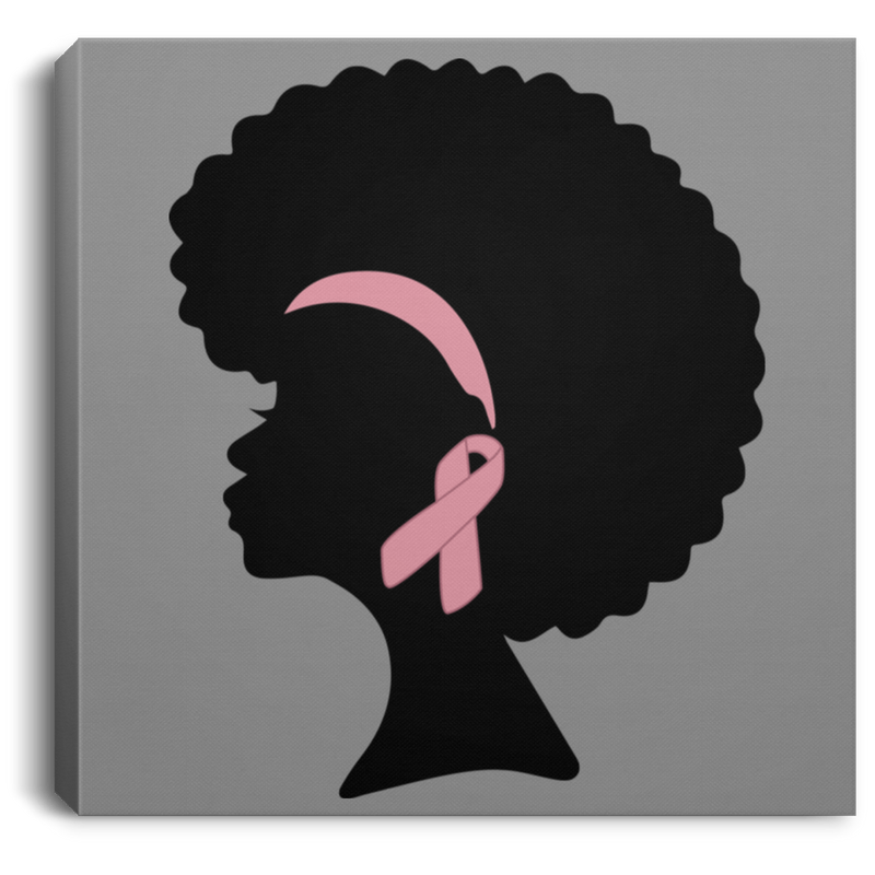 Breast Cancer Awareness Black Girl Canvas Wall Art Decor