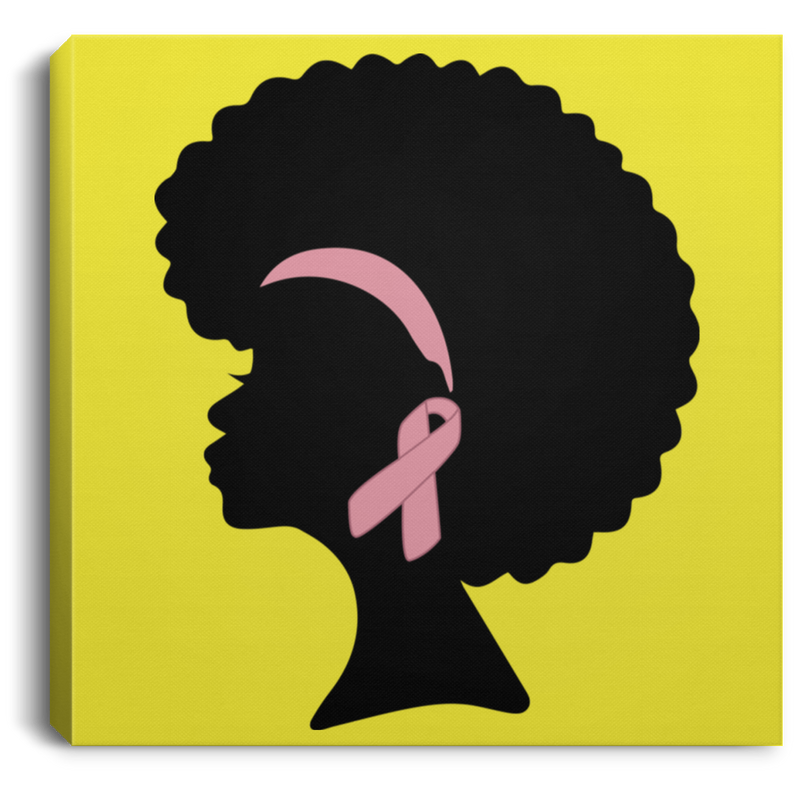 Breast Cancer Awareness Black Girl Canvas Wall Art Decor