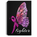 Breast Cancer Awareness Canvas - Fight Butterfly And Pink Ribbon Canvas Wall Art Decor