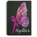 Breast Cancer Awareness Canvas - Fight Butterfly And Pink Ribbon Canvas Wall Art Decor