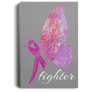 Breast Cancer Awareness Canvas - Fight Butterfly And Pink Ribbon Canvas Wall Art Decor