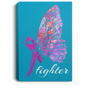 Breast Cancer Awareness Canvas - Fight Butterfly And Pink Ribbon Canvas Wall Art Decor