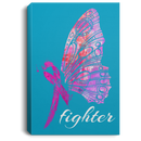 Breast Cancer Awareness Canvas - Fight Butterfly And Pink Ribbon Canvas Wall Art Decor