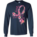 Breast Cancer Awareness T Shirt Faith Hope Love Flowers Shirts CustomCat