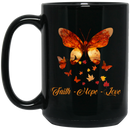 Butterflies Coffee Mug Faith Love Hope Butterflies 11oz - 15oz Black Mug CustomCat