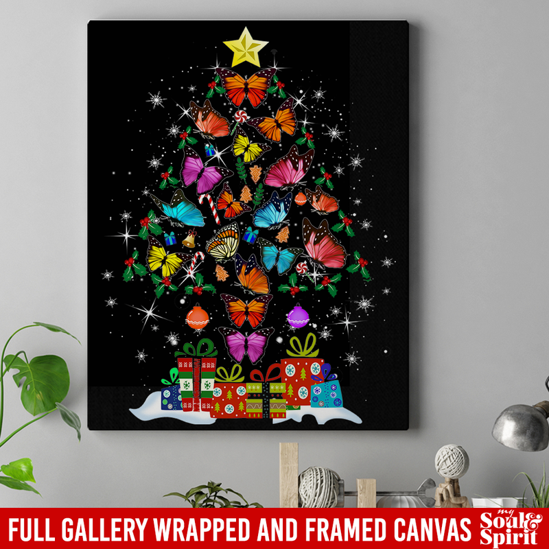 Butterfly Canvas - Butterfly Christmas Tree Canvas Wall Art Decor Butterfly - CANPO75 - CustomCat