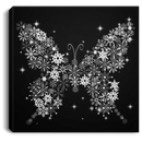 Butterfly Canvas - Butterfly Snow Merry Christmas Canvas Wall Art Decor Butterfly - CANSQ75 - CustomCat