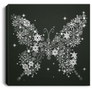 Butterfly Canvas - Butterfly Snow Merry Christmas Canvas Wall Art Decor Butterfly - CANSQ75 - CustomCat