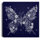 Butterfly Canvas - Butterfly Snow Merry Christmas Canvas Wall Art Decor Butterfly - CANSQ75 - CustomCat