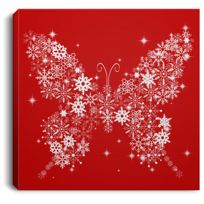 Butterfly Canvas - Butterfly Snow Merry Christmas Canvas Wall Art Decor Butterfly - CANSQ75 - CustomCat