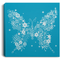 Butterfly Canvas - Butterfly Snow Merry Christmas Canvas Wall Art Decor Butterfly - CANSQ75 - CustomCat